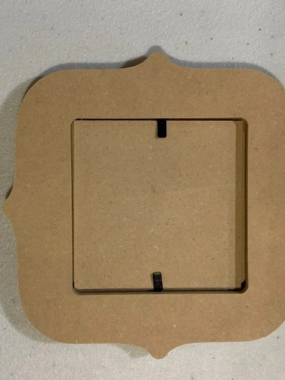 NEW TWO (2) Unfinished Square Decorative Curved Bracket MDF Craft Frames 5 1/2